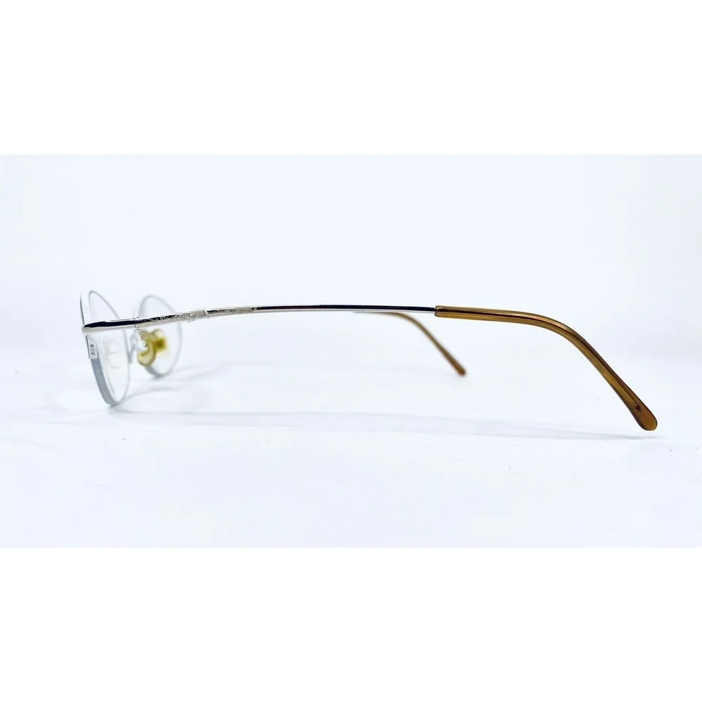 Kate Spade Half Rim Gold White Metal Oval Almond Glasses Italy Leah 50 17 130